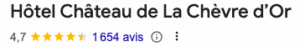 Note google du Château de la Chèvre d'Or 