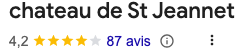Note google du Château de Saint-Jeannet