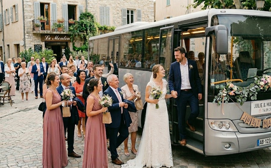 Eco-friendly wedding: what if you opted for group transportation? 1 wedding bus