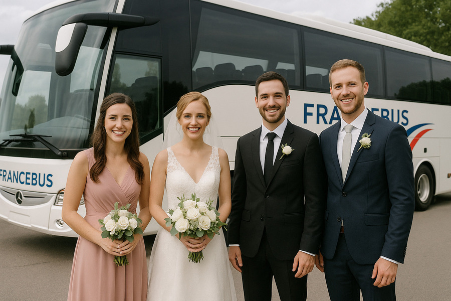 Comment choisir ses témoins et les impliquer avant, pendant et après le mariage ? 1 Témoins et mariés avec les transports Francebus