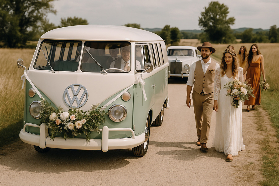 Les plus beaux cortèges de mariage : comment sublimer l'arrivée de vos invités 2 Cortège de mariage, style "Bohème"