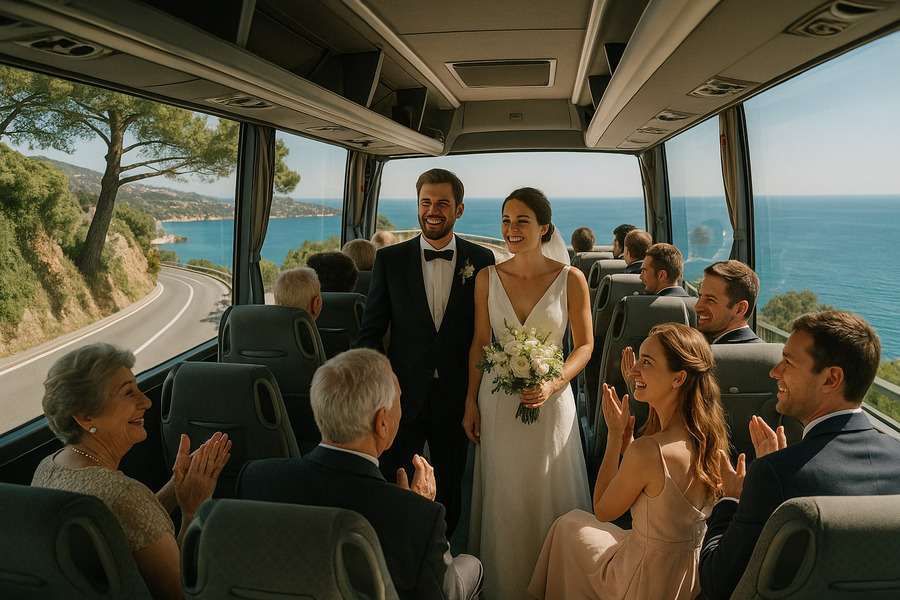 La tendance du "Wedding Road-Trip" : quand le transport devient partie intégrante de la fête 1 Wedding road-trip, Côte d'Azur