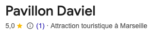 Note google du Pavillon Daviel