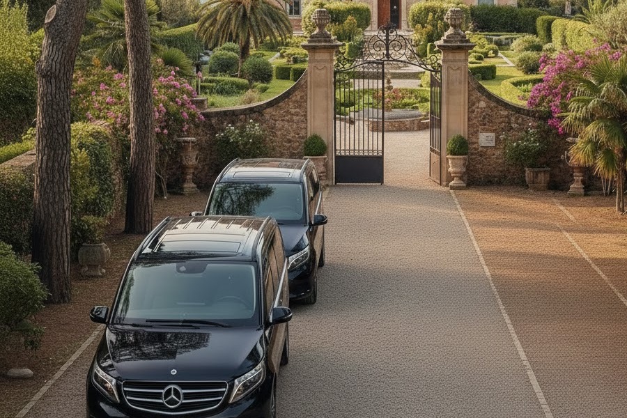 Lieux de réception sans parking : la logistique "drop-off" 1 Minivans devant maison 1