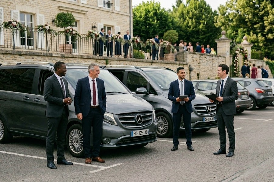 Témoins de mariage organisant la logistique transport